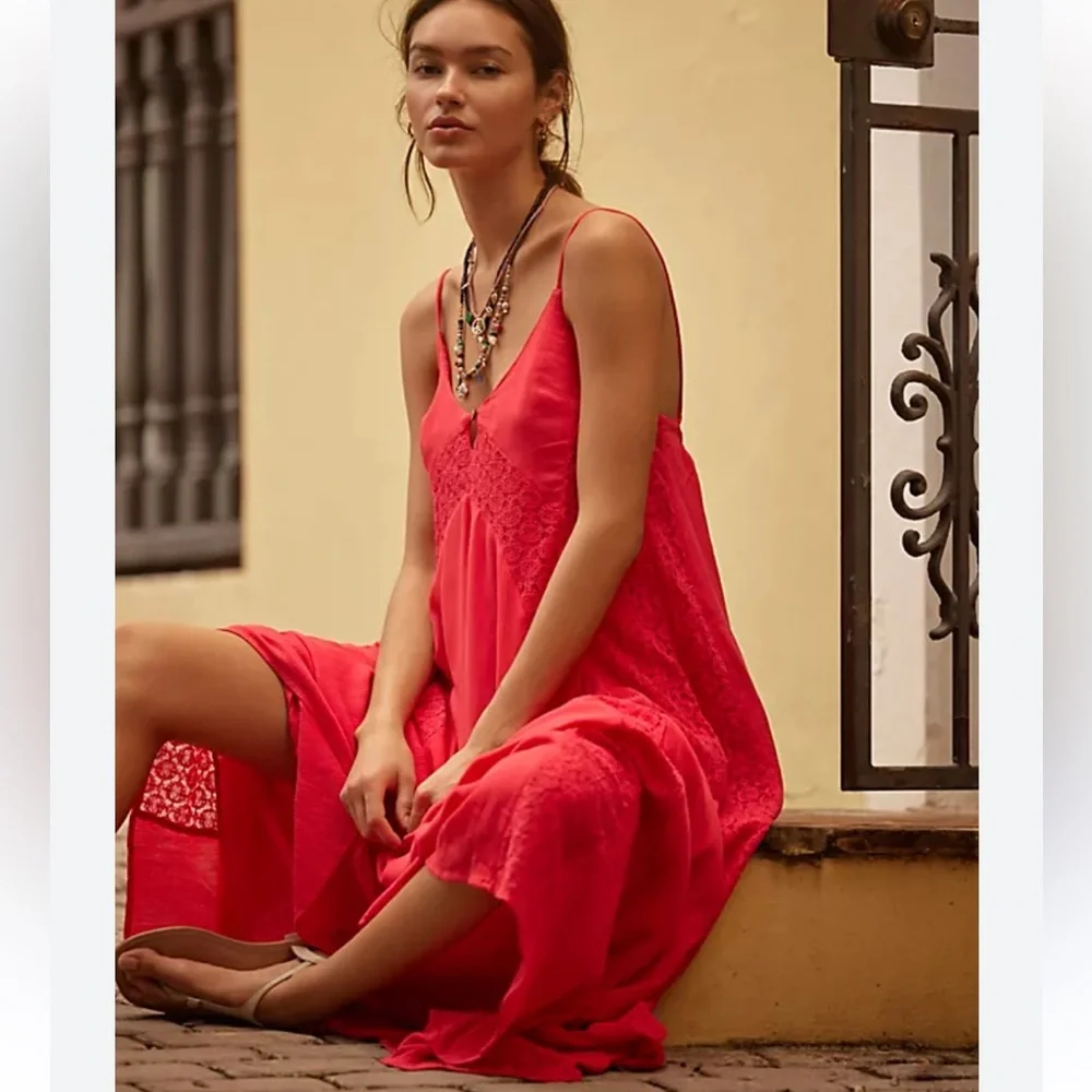 Free People Free-est Trail Of Flowers Embroidered Maxi Dress - Picture 2 of 15